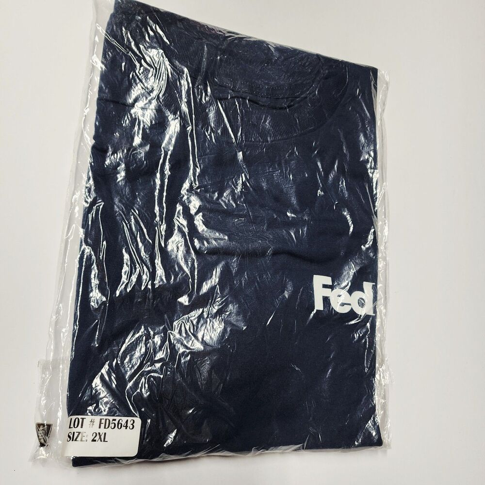 NEW FedEx Logo Lot# FD5643 Navy Blue Size 2XL NWT Employee Work
